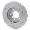 E-Line Drilled & Slotted Silver Brake Rotor, 1991-2006 BMW, Position: Front Left - image 2