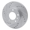 E-Line Drilled & Slotted Silver Brake Rotor, 1991-2006 BMW, Position: Front Left - image 3