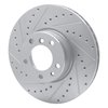 E-Line Drilled & Slotted Silver Brake Rotor, 1991-2001 BMW, Position: Front Left - image 2