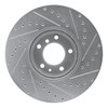 E-Line Drilled & Slotted Silver Brake Rotor, 1991-2001 BMW, Position: Front Left - image 3