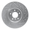 E-Line Drilled & Slotted Silver Brake Rotor, 1991-2001 BMW, Position: Rear Left - image 2