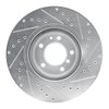 E-Line Drilled & Slotted Silver Brake Rotor, 1993-1997 BMW, Position: Front Left - image 2