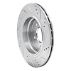 E-Line Drilled & Slotted Silver Brake Rotor, 1995-2002 BMW, Position: Rear Right - image 1