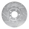 E-Line Drilled & Slotted Silver Brake Rotor, 1995-2002 BMW, Position: Left Front - image 3