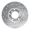 E-Line Drilled & Slotted Silver Brake Rotor, 1995-1998 BMW, Position: Front Right - image 3