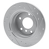 E-Line Drilled & Slotted Silver Brake Rotor, 1995-1999 BMW, Position: Rear Left - image 1
