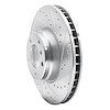 E-Line Drilled & Slotted Silver Brake Rotor, 1995-2001 BMW, Position: Front Right - image 1