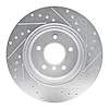 E-Line Drilled & Slotted Silver Brake Rotor, 1995-2003 BMW, Position: Rear Left - image 1