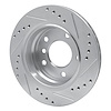 E-Line Drilled & Slotted Silver Brake Rotor, 1996-2005 BMW, Position: Rear Left - image 1