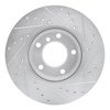 E-Line Drilled & Slotted Silver Brake Rotor, 1996-2003 BMW, Position: Front Left - image 2