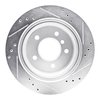 E-Line Drilled & Slotted Silver Brake Rotor, 1996-2003 BMW, Position: Rear Left - image 2