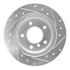 E-Line Drilled & Slotted Silver Brake Rotor, 1996-2002 BMW, Position: Rear Left - image 2