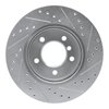 E-Line Drilled & Slotted Silver Brake Rotor, 1999-2008 BMW, Position: Front Left - image 2