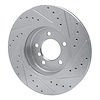E-Line Drilled & Slotted Silver Brake Rotor, 2001-2008 BMW, Position: Front Left - image 1