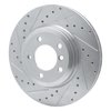 E-Line Drilled & Slotted Silver Brake Rotor, 2001-2008 BMW, Position: Front Left - image 2