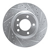E-Line Drilled & Slotted Silver Brake Rotor, 2001-2008 BMW, Position: Front Right - image 1