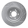 E-Line Drilled & Slotted Silver Brake Rotor, 2000-2006 BMW, Position: Rear Left - image 1
