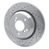 E-Line Drilled & Slotted Silver Brake Rotor, 2000-2006 BMW, Position: Rear Left - image 3