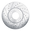E-Line Drilled & Slotted Silver Brake Rotor, 2000-2003 BMW, Position: Front Left - image 1