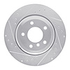 E-Line Drilled & Slotted Silver Brake Rotor, 2001-2006 BMW, Position: Rear Left - image 1