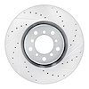 E-Line Drilled & Slotted Silver Brake Rotor, 2000-2003 BMW, Position: Left Front - image 1