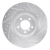 E-Line Drilled & Slotted Silver Brake Rotor, 2002-2008 BMW, Position: Front Left - image 4