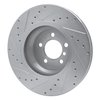 E-Line Drilled & Slotted Silver Brake Rotor, 2002-2008 BMW, Position: Front Right - image 2