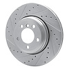 E-Line Drilled & Slotted Silver Brake Rotor, 2002-2005 BMW, Position: Rear Left - image 1