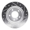 E-Line Drilled & Slotted Silver Brake Rotor, 2003-2006 BMW, Position: Rear Left - image 2