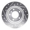 E-Line Drilled & Slotted Silver Brake Rotor, 2003-2006 BMW, Position: Rear Right - image 4