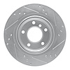E-Line Drilled & Slotted Silver Brake Rotor, 2003-2008 BMW, Position: Rear Left - image 1