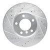 E-Line Drilled & Slotted Silver Brake Rotor, 2004-2010 BMW, Position: Front Left - image 4