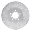 E-Line Drilled & Slotted Silver Brake Rotor, 2004-2010 BMW, Position: Front Right - image 2