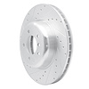 E-Line Drilled & Slotted Silver Brake Rotor, 2004-2010 BMW, Position: Front Left - image 1