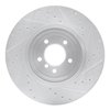 E-Line Drilled & Slotted Silver Brake Rotor, 2004-2010 BMW, Position: Front Left - image 4