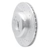 E-Line Drilled & Slotted Silver Brake Rotor, 2004-2010 BMW, Position: Front Right - image 2