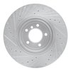 E-Line Drilled & Slotted Silver Brake Rotor, 2004-2010 BMW, Position: Front Right - image 3