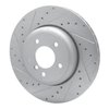 E-Line Drilled & Slotted Silver Brake Rotor, 2004-2010 BMW, Position: Rear Left - image 4
