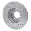 E-Line Drilled & Slotted Silver Brake Rotor, 2004-2010 BMW, Position: Front Left - image 3