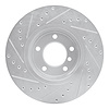 E-Line Drilled & Slotted Silver Brake Rotor, 2004-2010 BMW, Position: Front Right - image 1