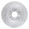 E-Line Drilled & Slotted Silver Brake Rotor, 2004-2010 BMW, Position: Rear Left - image 4