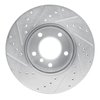 E-Line Drilled & Slotted Silver Brake Rotor, 2006-2013 BMW, Position: Front Right - image 2