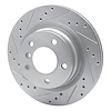 E-Line Drilled & Slotted Silver Brake Rotor, 2006-2013 BMW, Position: Rear Left - image 1