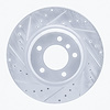 E-Line Drilled & Slotted Silver Brake Rotor, 2006-2012 BMW, Position: Front Left - image 1