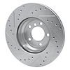 E-Line Drilled & Slotted Silver Brake Rotor, 2006-2012 BMW, Position: Front Right