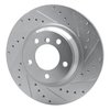 E-Line Drilled & Slotted Silver Brake Rotor, 2006-2012 BMW, Position: Front Right - image 4