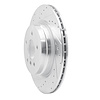 E-Line Drilled & Slotted Silver Brake Rotor, 2006-2015 BMW, Position: Rear Left - image 1