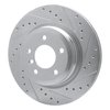 E-Line Drilled & Slotted Silver Brake Rotor, 2006-2015 BMW, Position: Rear Right - image 3