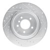 E-Line Drilled & Slotted Silver Brake Rotor, 2006-2010 BMW, Position: Rear Left - image 3