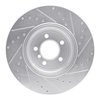 E-Line Drilled & Slotted Silver Brake Rotor, 2005-2008 BMW, Position: Rear Left - image 2